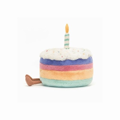 Jellycat Rainbow Birthday Cake USA | 01632UKSM